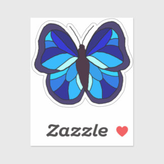 Kleurrijke met de hand getekende vlinder in tinten sticker
