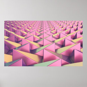 Kleurrijke metalen piramides poster