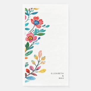 Kleurrijke Mexicaanse Bloemen gepersonaliseerde br Servet