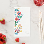 Kleurrijke Mexicaanse Bloemen gepersonaliseerde br Servet (Insitu)