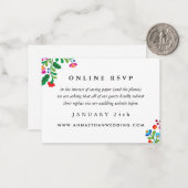 Kleurrijke Mexicaanse Bruiloft Online RSVP-kaart Notitiekaartje (Voorkant / Achterkant in situ)