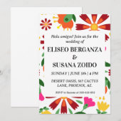 Kleurrijke Mexicaanse bruiloft uitnodigingen (Voorkant / Achterkant)