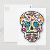 Kleurrijke Mexicaanse dag van de dode suikerschede Briefkaart (Voorkant / Achterkant)