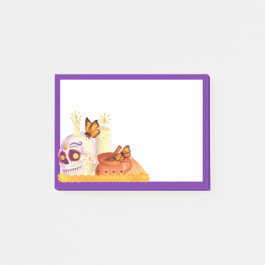 Kleurrijke Mexicaanse dag van de dode suikerschede Post-it® Notes (Voorkant)