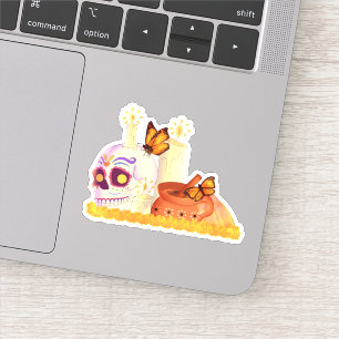 Kleurrijke Mexicaanse dag van de dode suikerschede Sticker