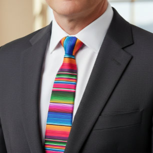 Kleurrijke Mexicaanse deken fiesta strepen sarape Stropdas