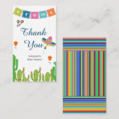 Kleurrijke Mexicaanse Fiesta Cactus Verjaardag Dan Informatiekaartje (Voorkant / Achterkant)