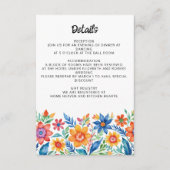 Kleurrijke Mexicaanse Floral Fiesta bruiloft Informatiekaartje (Voorkant)