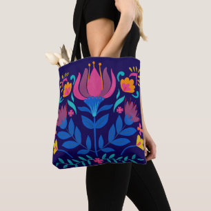 Kleurrijke Mexicaanse Folk Art Floral Draagtas