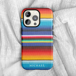 Kleurrijke Mexicaanse Gestreepte Deken w / Naam iPhone 11 Hoesje