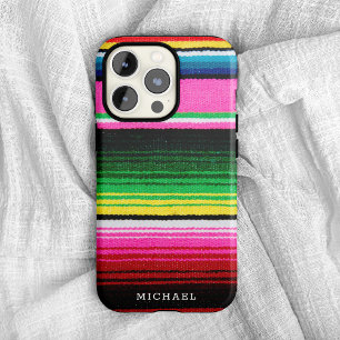 Kleurrijke Mexicaanse Gestreepte Deken w / Naam iPhone 11 Hoesje