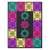 Kleurrijke Mexicaanse Papel Picado op zwart Tafelkleed (Voorkant)