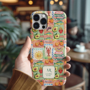 Kleurrijke Mexicaanse Patchwork Print Monogram iPhone 15 Pro Max Hoesje
