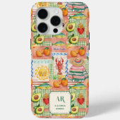 Kleurrijke Mexicaanse Patchwork Print Monogram Case-Mate iPhone Case (Achterkant)