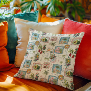 Kleurrijke Mexicaanse Reisprint Monogram Kussen