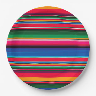 Kleurrijke Mexicaanse Serape Decor Feestje Papieren Bordje
