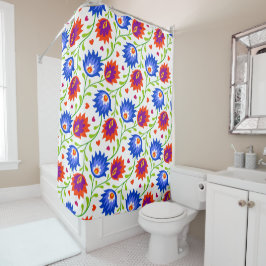 Kleurrijke Mexicaanse stijl Floral Pattern Elegant Douchegordijn