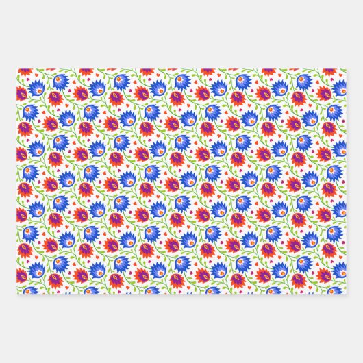 Kleurrijke Mexicaanse stijl Floral Pattern Elegant Inpakpapier Vel (Voorkant 2)