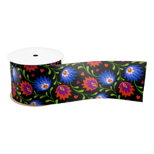 Kleurrijke Mexicaanse stijl Floral Pattern Elegant Lint (Spoel)