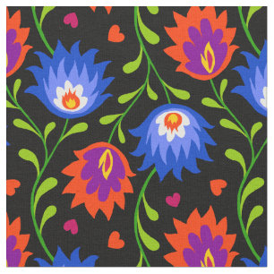 Kleurrijke Mexicaanse stijl Floral Pattern Elegant Stof