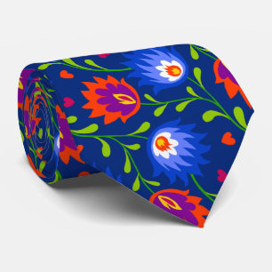 Kleurrijke Mexicaanse stijl Floral Pattern Elegant Stropdas