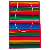 Kleurrijke Mexicaanse traditionele Serape Medium Cadeauzakje (Voorkant)