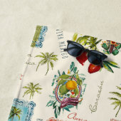 Kleurrijke Mexicaanse Travel Print Monogram Strandlaken (In situ)