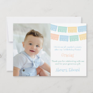 Kleurrijke Mexicaanse verjaardag Fiesta Papel Pica Bedankkaart