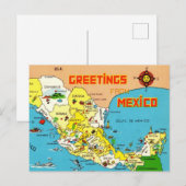 Kleurrijke Mexico kaart (Voorkant / Achterkant)