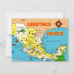 Kleurrijke Mexico kaart