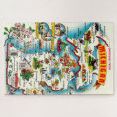 Kleurrijke  Michigan Kaart Jigsaw Puzzel (Horizontaal)