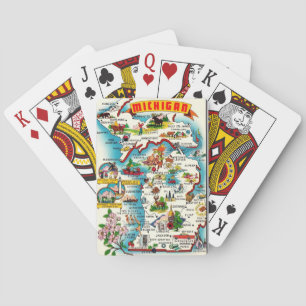 Kleurrijke Michigan kaart speelkaarten