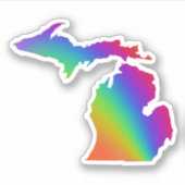 Kleurrijke Michigan regenboog grafiek Sticker (Voorkant)