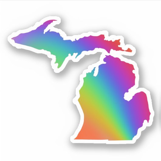 Kleurrijke Michigan regenboog grafiek Sticker (Voorkant)