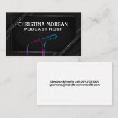 kleurrijke microfoon | podcaster | Talk Show Host Visitekaartje (Voorkant / Achterkant)