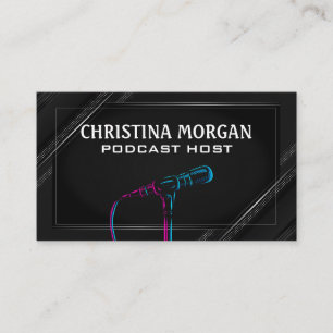 kleurrijke microfoon podcaster Talk Show Host Visitekaartje