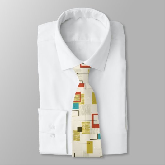 Kleurrijke mid-Century moderne geometrische vormen Stropdas (Gebonden)