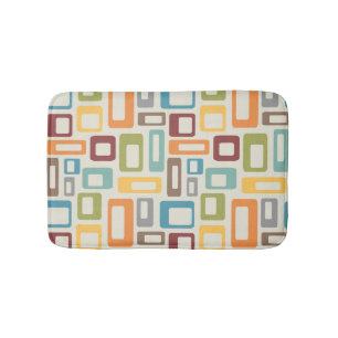 Kleurrijke Mid Century-stijlvormen Badmat