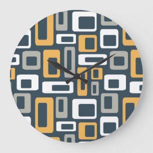 Kleurrijke Mid Century-stijlvormen Grote Klok