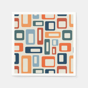 Kleurrijke Mid Century-stijlvormen Servet