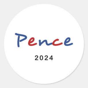 Kleurrijke Mike Pence 2024 Script Tekst Ronde Sticker