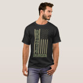 KLEURRIJKE MILITAIRE ALUMNI Leger DD214 Groen en T T-shirt (Voorkant volledig)