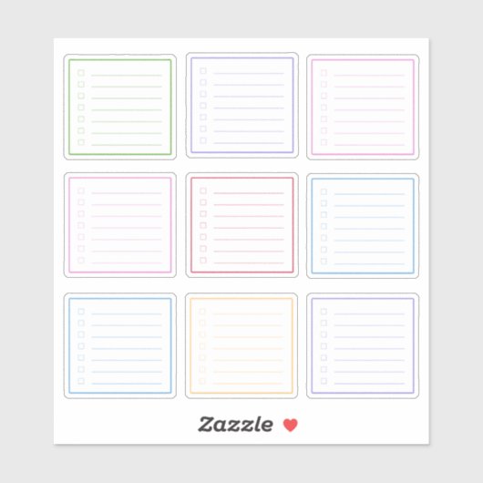 Kleurrijke Mini Checklist Planner Sticker (Vel)