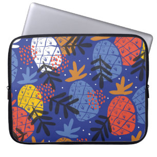 Kleurrijke, minimale abstracte anananassen en lev laptop sleeve