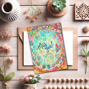  kleurrijke Miss You Vrolijke Inspirivity Kaart