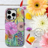 Kleurrijke Mixed Media Florals iPhone hoesje