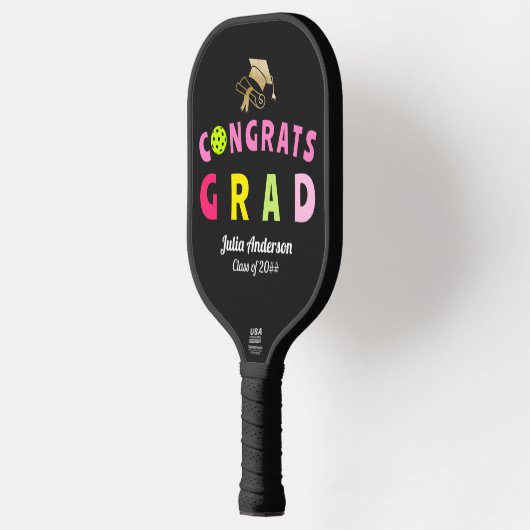 Kleurrijke Modern 2024 Afstuderen Congrats AFSTUDE Pickleball Paddle (Links)