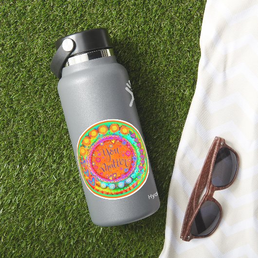 Kleurrijke Modern Fun You Matter Inspirivity Stick Sticker (HydroFlask Insitu)