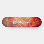 Kleurrijke Moderne Abstracte Aangepaste Naam Skateboard (Horizontaal)