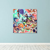 Kleurrijke moderne Abstracte Fluid Art Canvas Afdruk (Insitu (Houten vloer))
